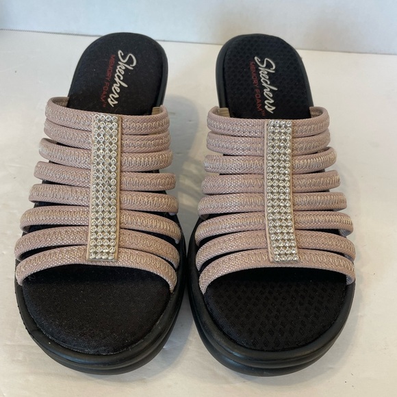 Skechers Memory Foam Open Toe Heel Sandals Shoes Size 9 - Picture 1 of 10